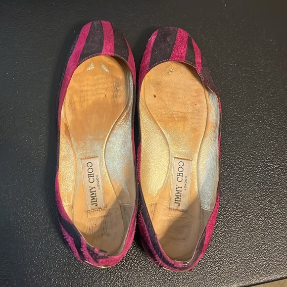 Jimmy Choo flats, pink & black zebra print, 38 - Picture 3 of 5